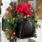 Haute Decor Classic 30-inch Pre-lit Christmas Mailbox Swag with Red Bow, 20 LED Soft White Lights, Outdoor Lighted Mailbox Holiday Decoration